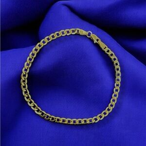 Solid Gold 14K Cuban Link Bracelet 7”